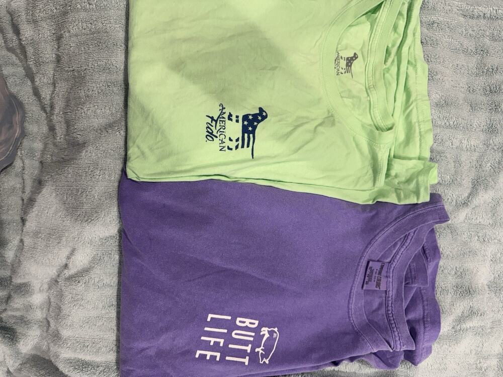 Bundle Of 2 T-Shirts Women’s Sz XL American Fido Black Lab & Butt Life Cute!